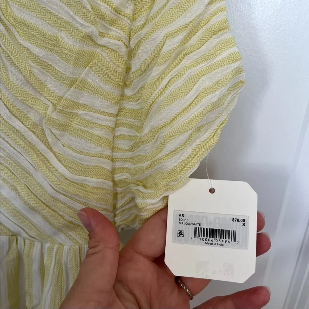 Altar’d State Butter Yellow Striped Maxi Dress Size Small Available NWT